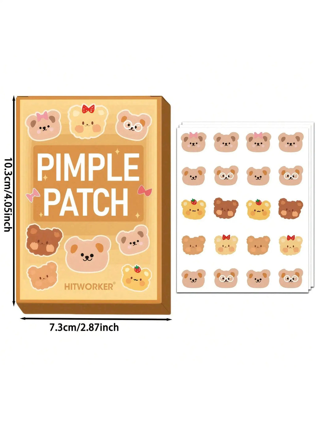 100pcs/set of cute bear patches and spot stickers - alcohol free, fragrance free, effectively covering acne Oasis Select