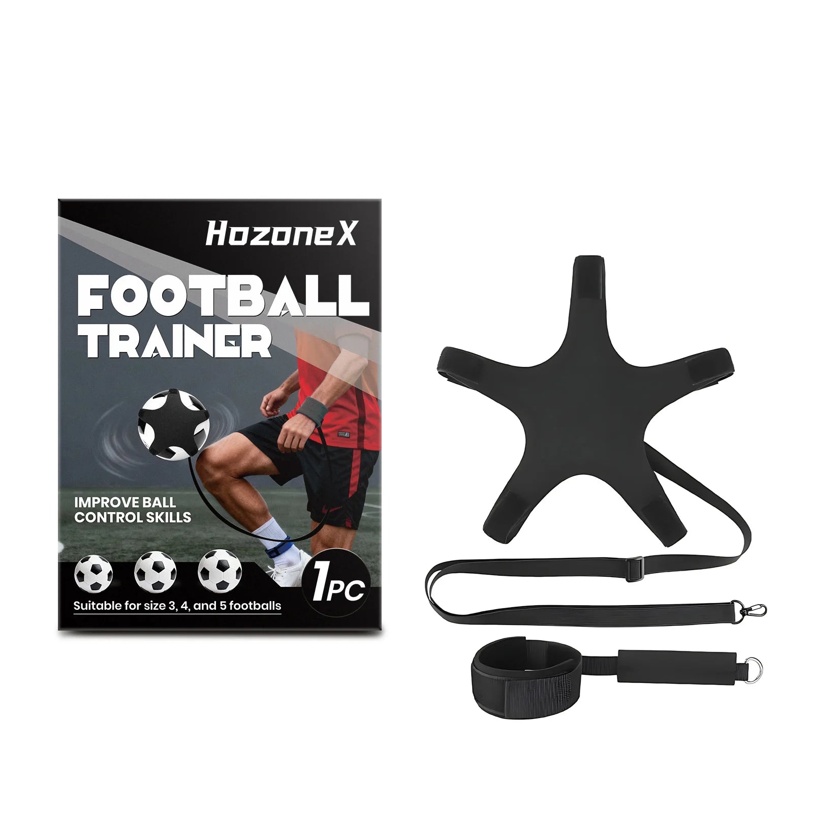 Football Trainer Adjustable Wristband Solo Practice Ball Control Fits Size 3 4 5 Footballs For Kids Adults Soccer Training Oasis Select YELLOW