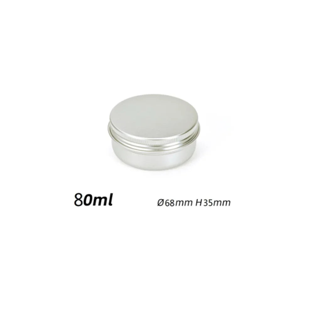 5ml-250ml Cosmetic Aluminum Cans Aluminum Boxes Silver Aluminum Tins Cans Screw Top Round Candle Spice Tins Cans Lid Containers Oasis Select 80ml