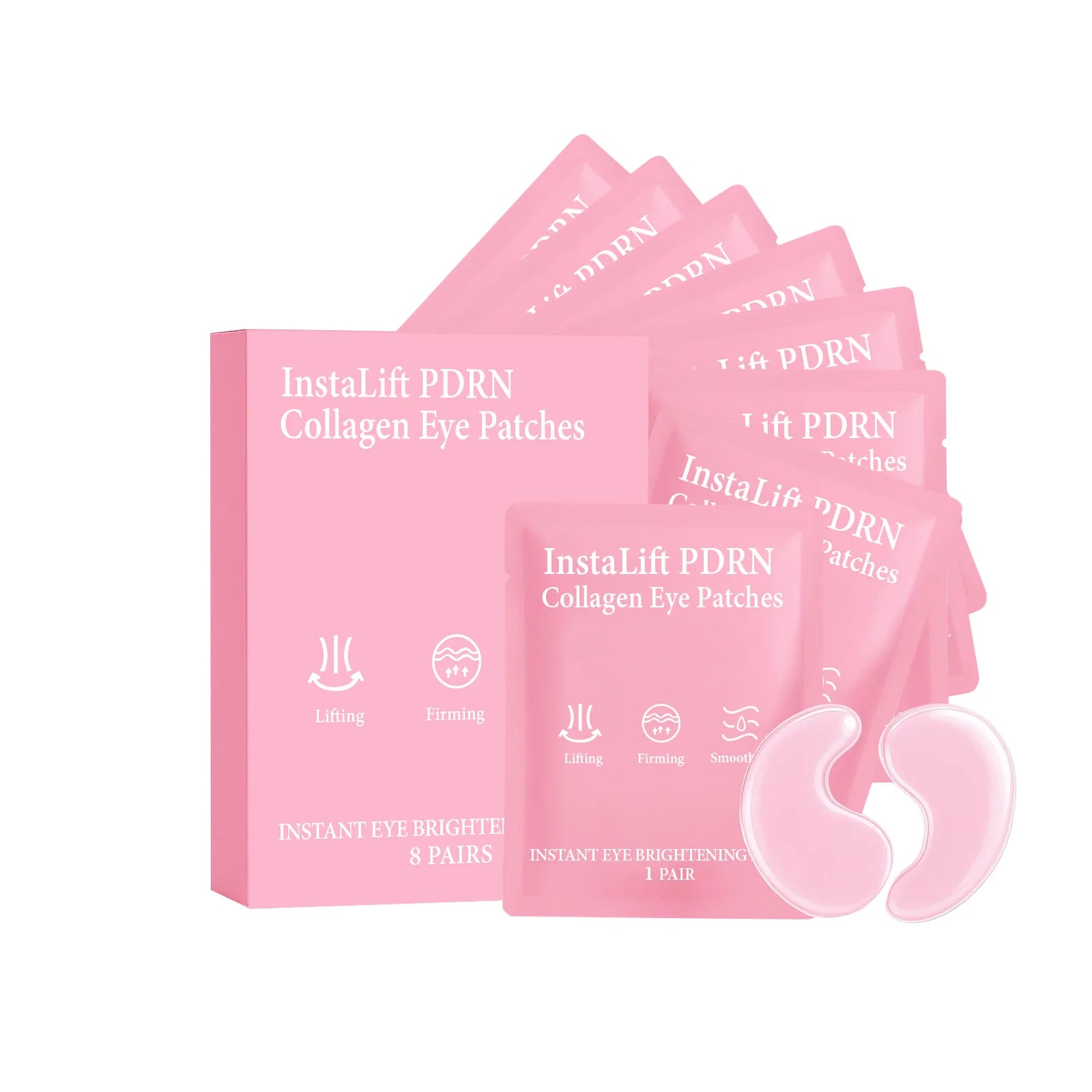 Instalift PDRN Collagen Eye Patches Anti Dark Circles Eye Bags Anti Wrinkles Hydrogel Under Eye Mask with Niacinamide & Caffeine Oasis Select
