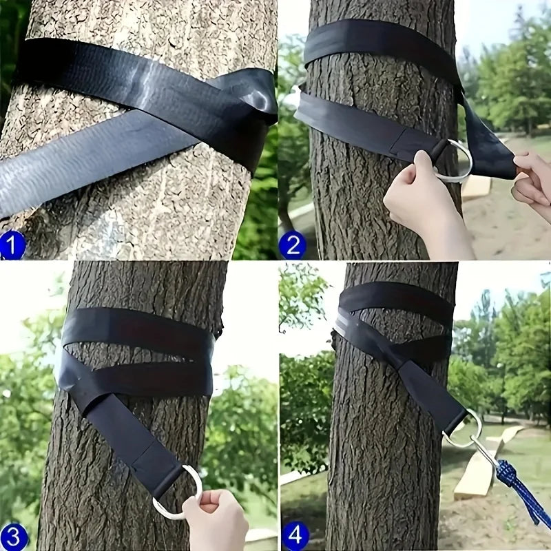 2pcs Outdoor Swing Hammock With Safety Belt, Portable Bag, Durable Swing Strap Kit, Suitable For All Types Of Swing Accessories Oasis Select