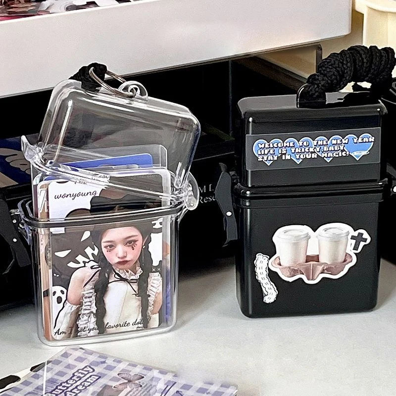 Ins Toploader Photocards Storage Box Kpop Idol Photo Card Holder Boxes Kawaii Album Case Container Portable Sleeve Storage Box Oasis Select