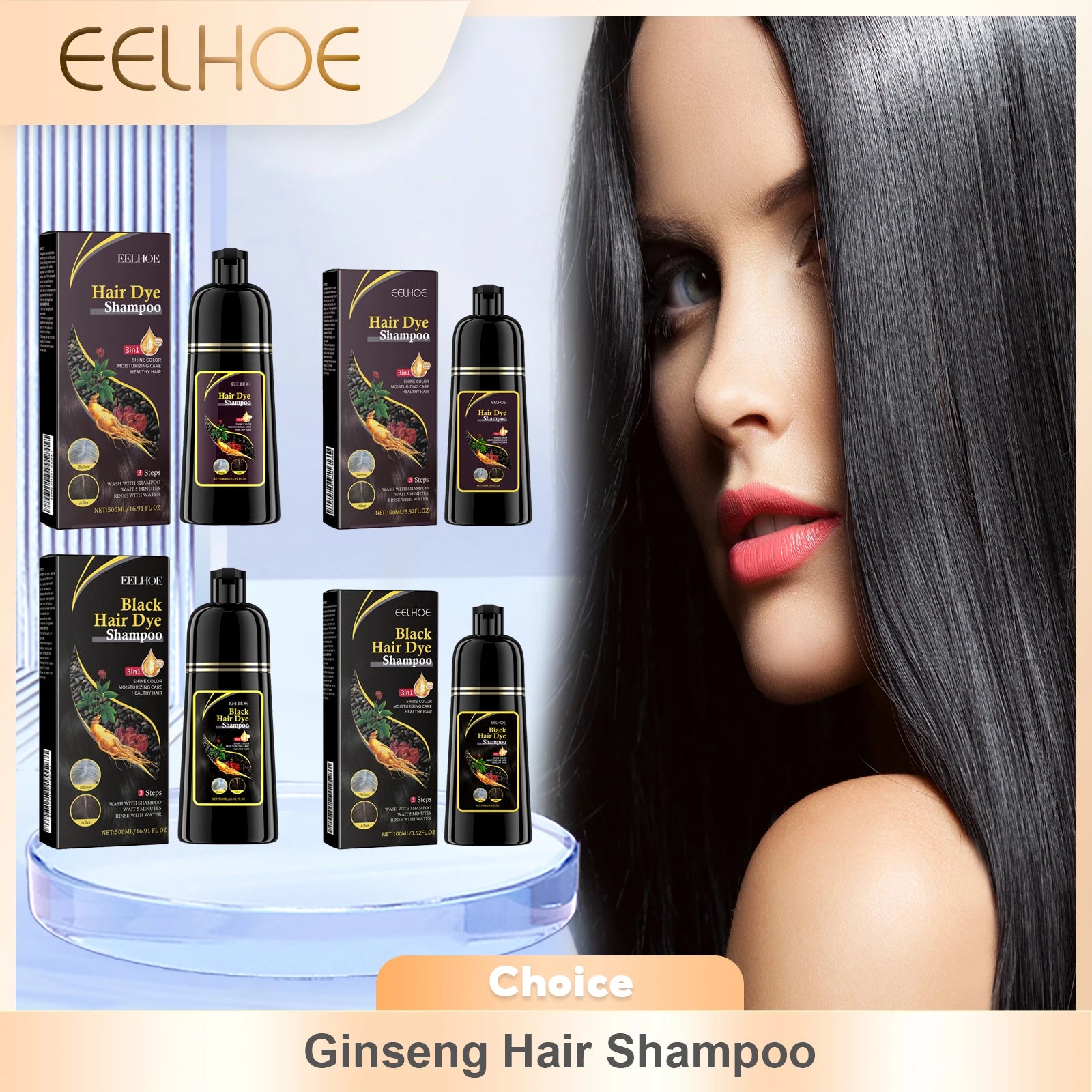 EELHOE Gray Hair Color Dye Shampoo – Restore Black Hair Hair Color Shampoo Oasis Select