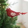 Hollow Bird Christmas Tree Decoration Sparkling Glitter Artificial Bird Ornaments Holiday New Year Party Christmas Decoration Oasis Select Red