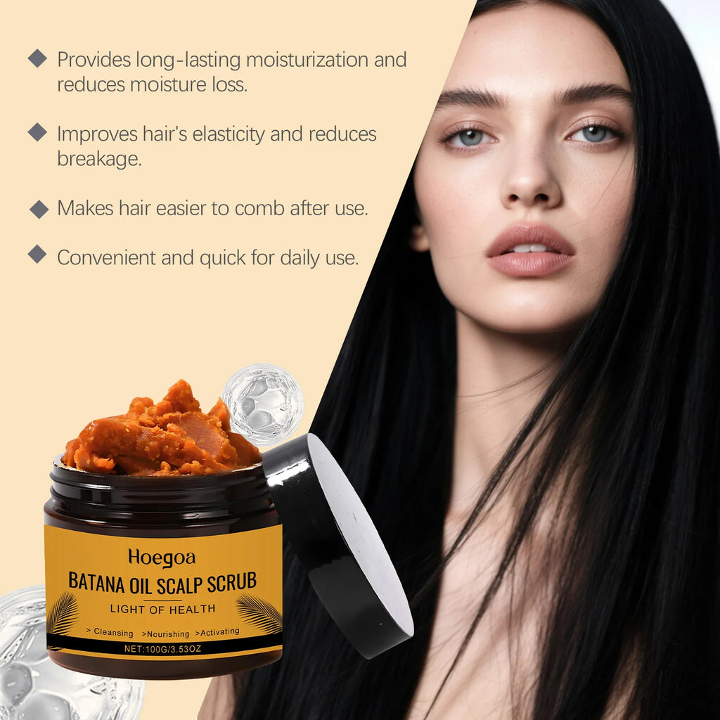 Batana Oil Scalp Scrub Oil Control Dandruff Removal Repair Damaged Dryness Hair Deep Cleaning Nourishing Scalp Hair Care Product Oasis Select