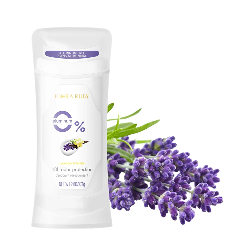 2PCS/Set Body Odor Remover，Deodorant stick，Aluminum Free，48H Natural Flower Scent Deodorize, Long Lasting and Refreshing Dryness Oasis Select Lavender