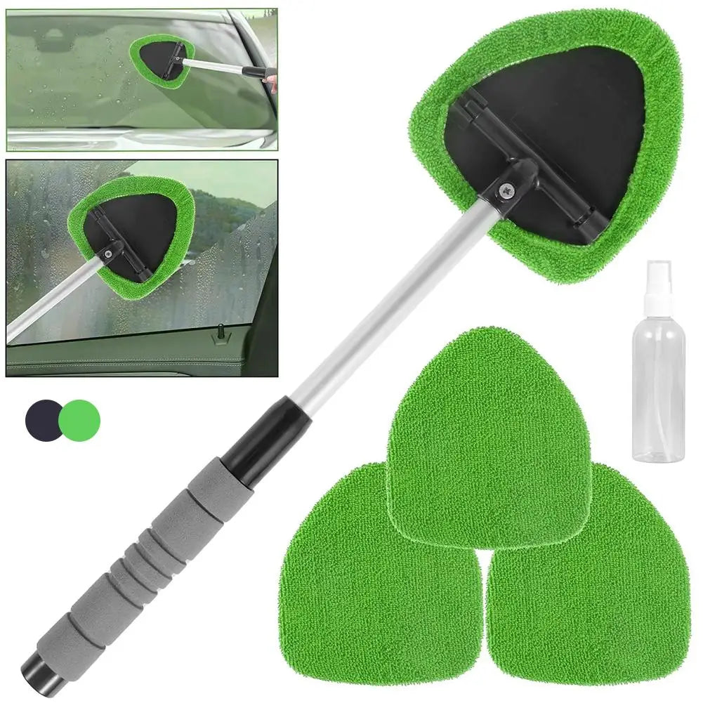 Microfiber Car Windshield Cleaning Brush Kit – Extendable Handle