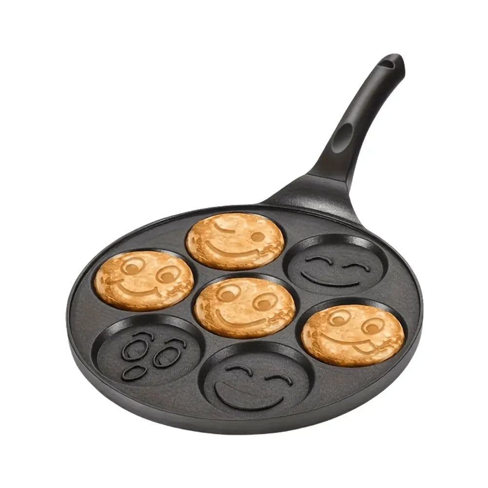 7 Cup Smiley Face Pancake Pan 100% Non-stick Griddle Pancake Maker Pancake Crepe Frying Pan Griddle Mini Pancakes Maker Oasis Select A