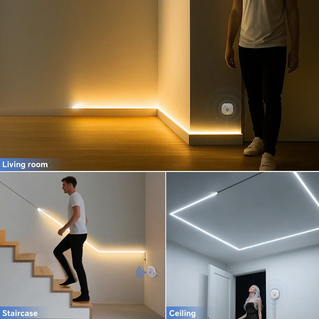 Interesting Water Flow Chasing Tape Horse Race Pixels Design LED Strip Light 24V for Stair Corridor Entrance Door Night Lighting Oasis Select