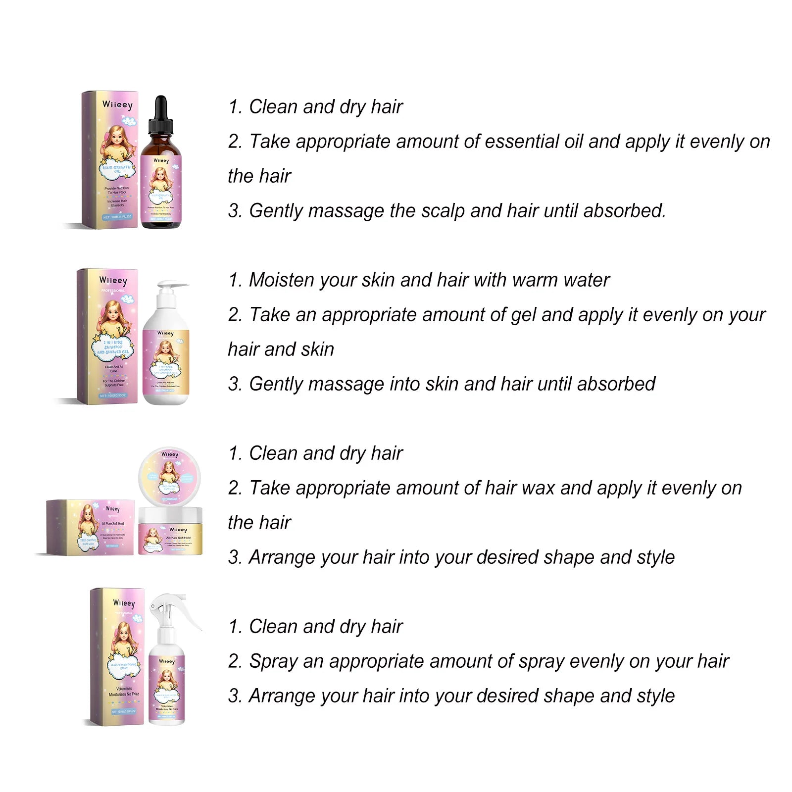 Wiieey Hair Edge Control Spray & Finishing Cream – Frizz Fix Hair Styling Cream Oasis Select