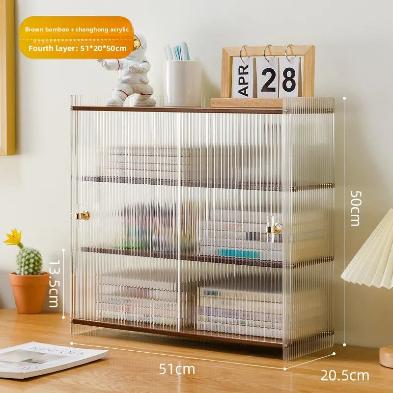 Simple desk bookshelf Student dormitory desktop shelf Desk multi-layer storage rack Desk corner small bookcase Oasis Select Brown Z 4-51