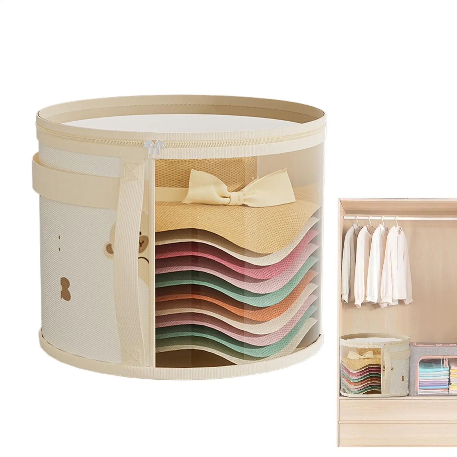 Hat Organizer Stackable Dust-Proof Container Bag Travel Round Hat Organizer for Closet Wardrobe Men Women Home Dormitory Hotel Oasis Select
