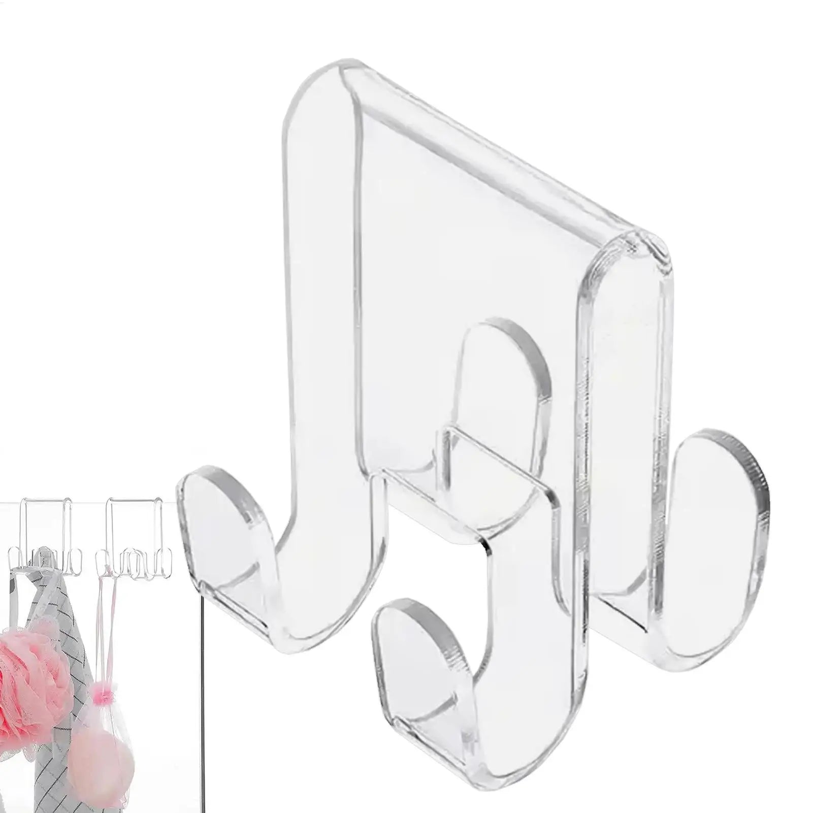 Over Glass Door Hook for Bathroom Glass Door Hooks Towel Hanger Transparent Storage Tool for Washcloth Robe Clothes and Towel Oasis Select
