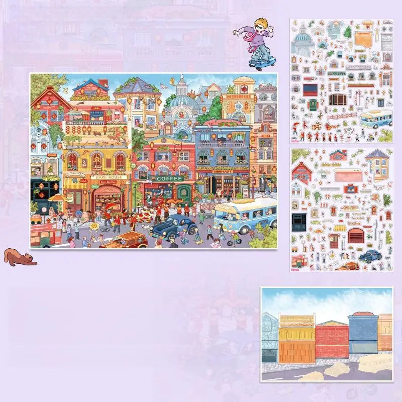 Plus Size Kawaii Christmas New Year Series 3D Cartoon Miniature Scene Stickers Creative Collage DIY Scrapbook Stacking Stickers Oasis Select A5