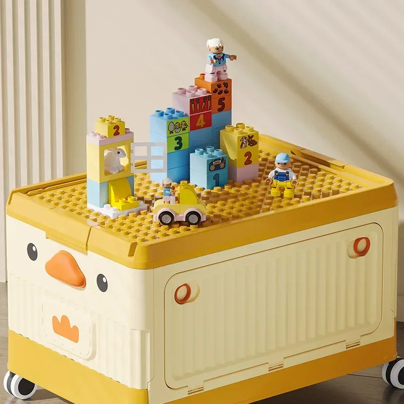 Multi-functional Children's toy storage box Household bedroom roller large capacity finishing box Oasis Select