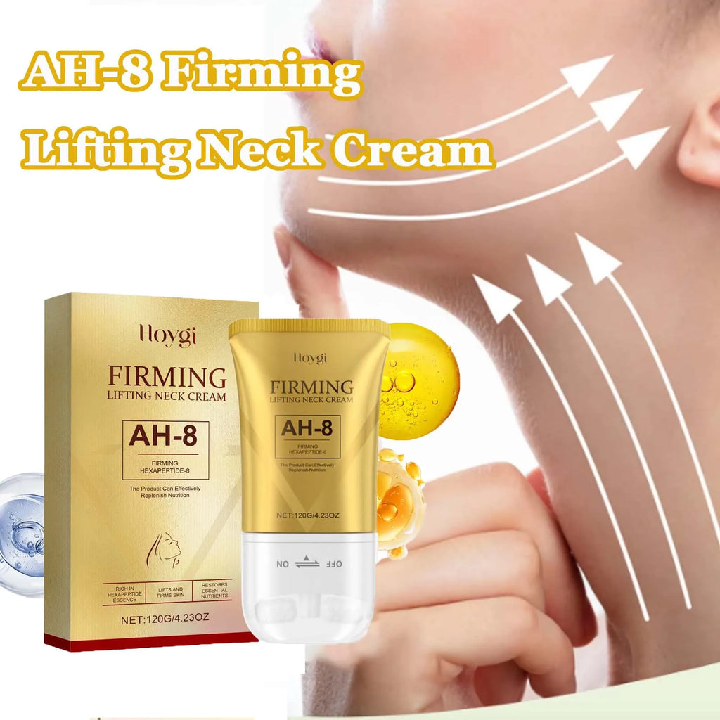 AH-8 Neck Firming Roller Cream Moisturizing Lifting Brighten Skin Fades Fine Lines Reduce Double Chin Massage Firm Neck Cream Oasis Select