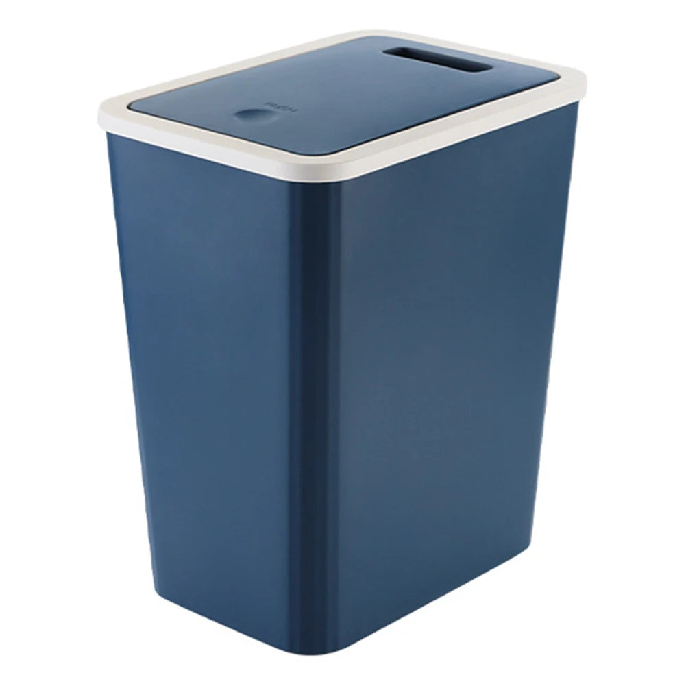 Bathroom Trash Can Garbage Can With Lid Trash Bin Large Capacity For Kitchen Bedroom Living Room Toilet Trash Can Oasis Select Blue