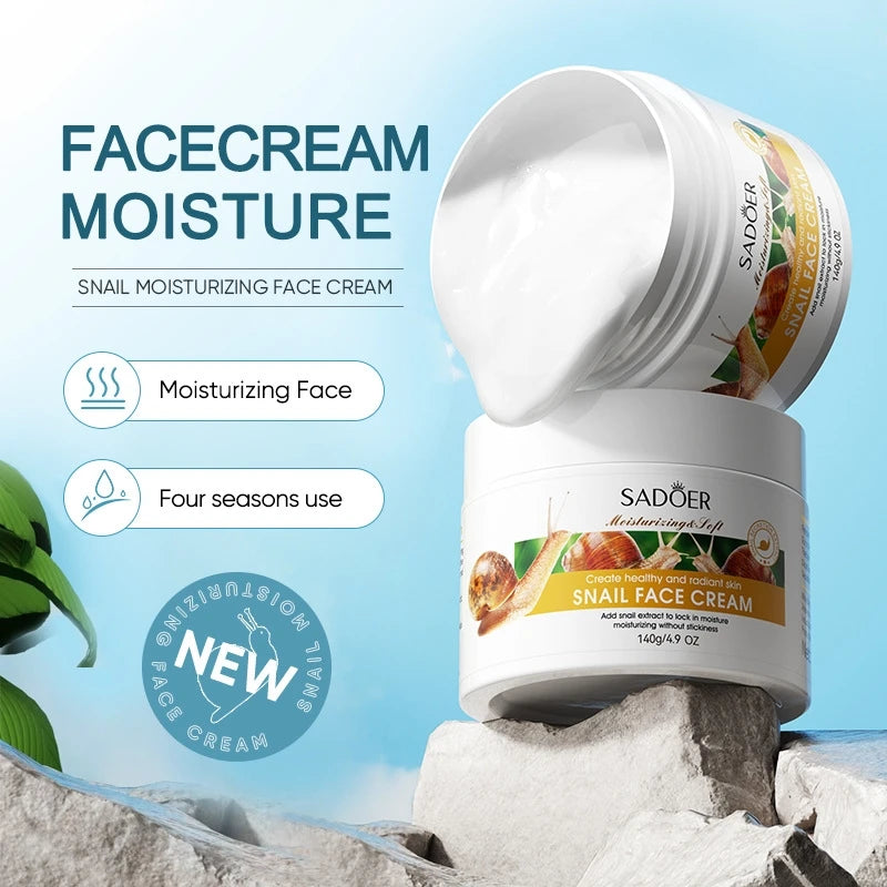 SADOER 140g Snail Moisturizing Cream – Hydrates & Firms Snail Face Cream Oasis Select