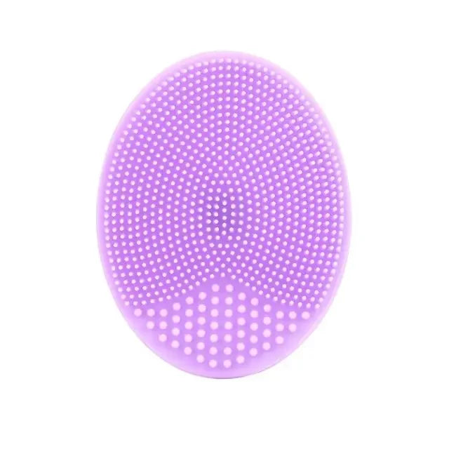 Silicone Face Wash Brush Clean Pores Baby Shampoo Brush Baby Bath Brush Soft Hair Round Shampoo Comb Home Use Oasis Select Purple