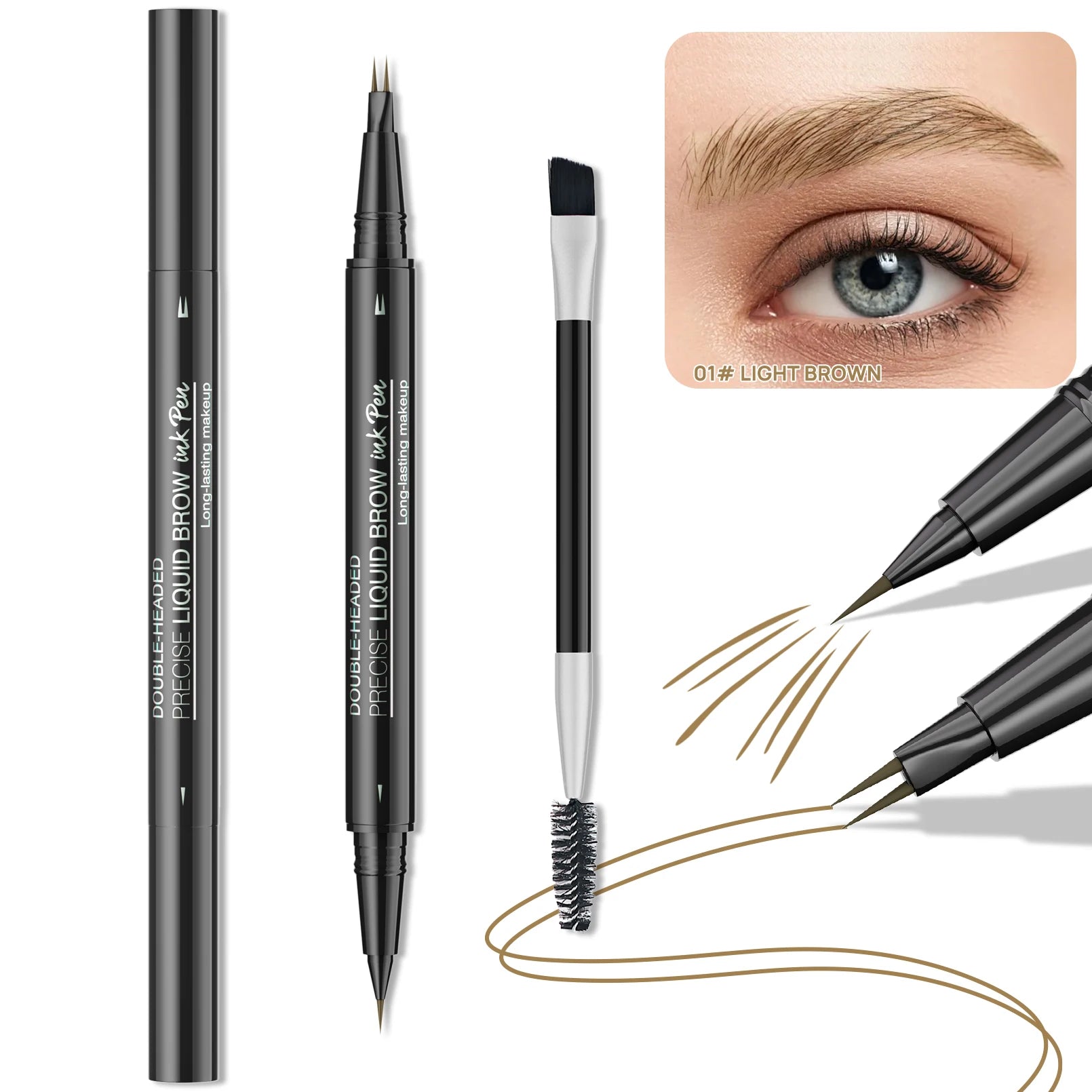 Hello Kiss 2-in-1 Microblading Eyebrow Pen | Waterproof Brow Pencil
