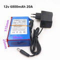 DC 12V 3000-9800mAh Lithium Ion Rechargeable Battery, High Capacity Ac Power Charger with + Explosion-proof Switch US/EU Plug Oasis Select 12v 6800mAh