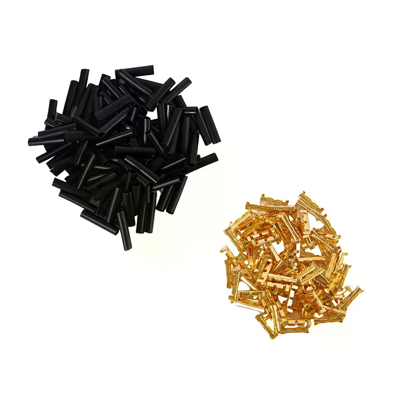 200pcs 453 U-Terminal Lug Wire Butt Joint Cold Terminal, Fascia Of Small Tooth With Heat Shrinkable Tube 0.5-1.5mm2 Oasis Select