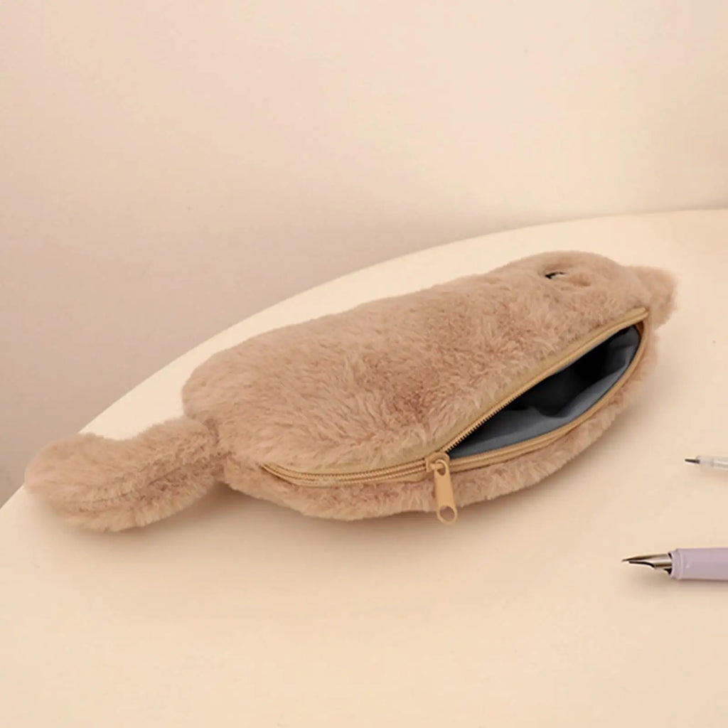 Pencil Case 1PC Cute Plush Cat Pencil Case Small Animal Design Fashion Pen Pouch School Supplies Stationery Box Gift For Kids Oasis Select