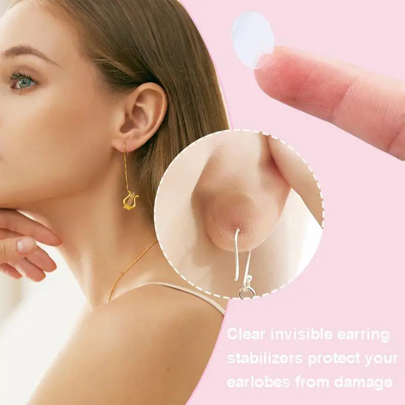Clear Earring Support Patches Invisible Ear Lobe Protectors For Heavy Earrings Earring Ear Support 100Pcs/200Pcs Heavy Earrings Oasis Select