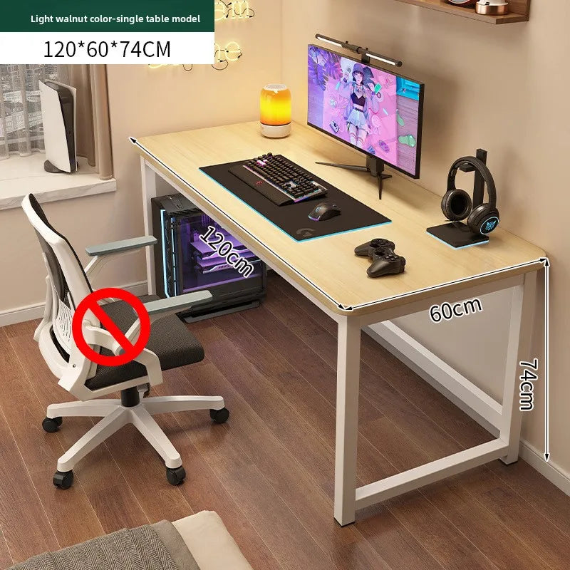 Computer desk Desktop study desk Long workbench E-sports table and chair desk Oasis Select Light walnut-120cm