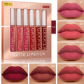 Matte Lip Gloss 6pc/set: Waterproof Lipstick Highly Pigmente Non-Stick Cup, Fiery Red Nude, Y2K Christmas Valentine's Day Gifts Oasis Select 01