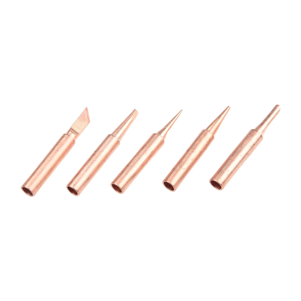 6pcs Copper 900M-T Soldering Iron Tip With Welding Sleeve Set Soldering Iron Head For Soldering Station DIY Soldering Tools Oasis Select