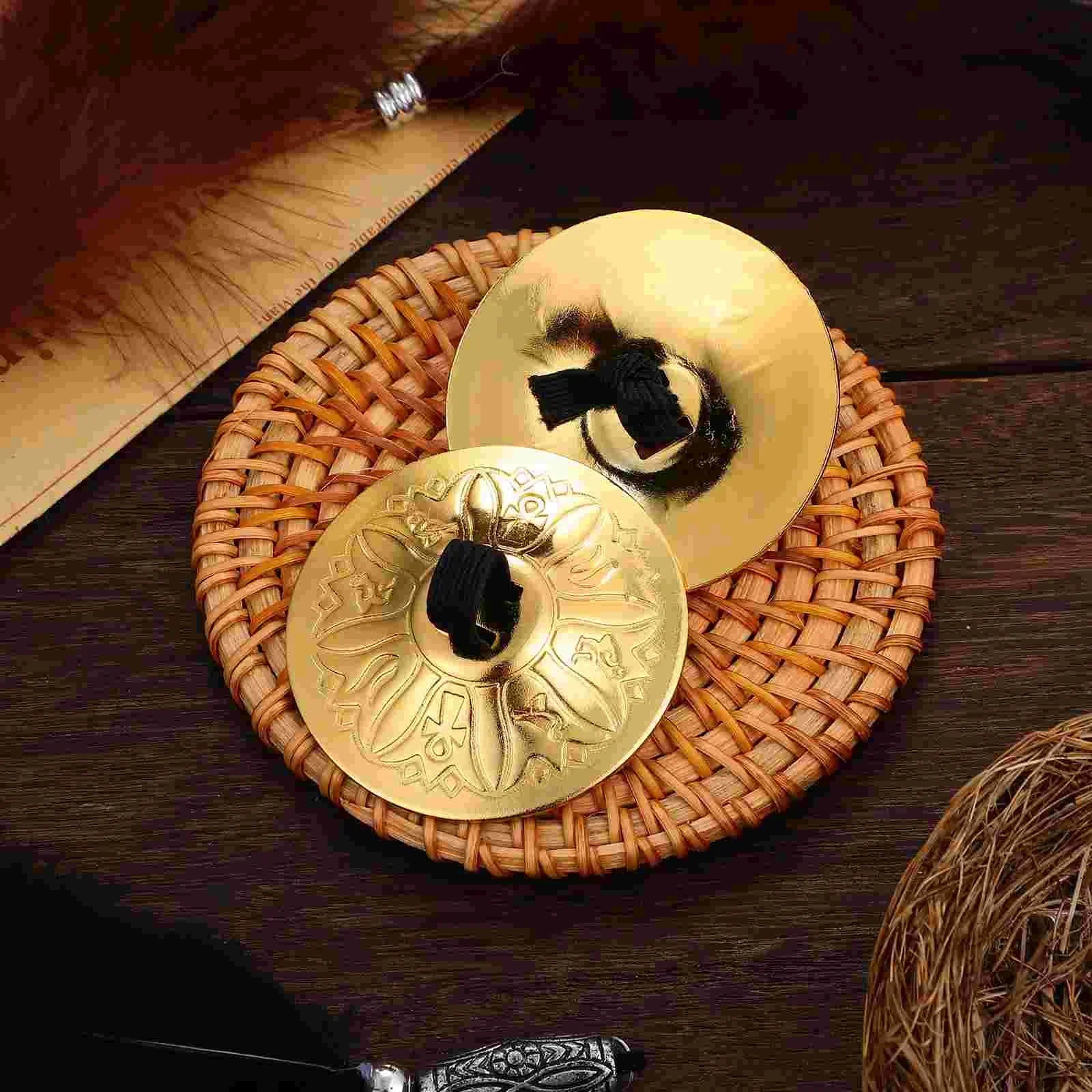 2pcs Copper Finger Cymbals Small Finger Cymbals Belly Dancing Mini Cymbals Musical Instrument Saucers Oasis Select