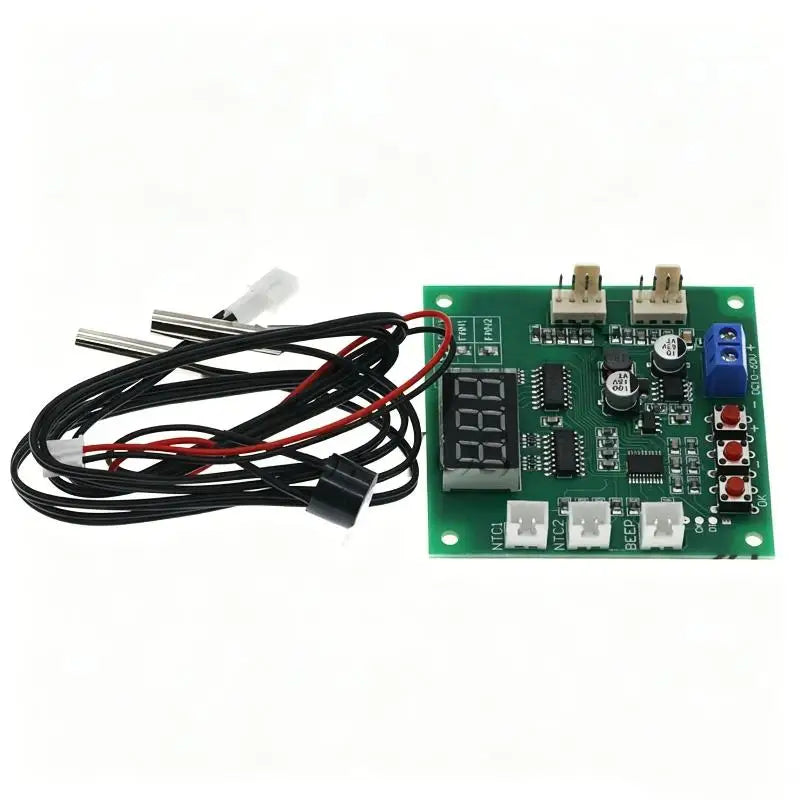 1 Set PC Fan Motor Speed Controller 4 Wire 2 Channel PWM Fan Temperature Controller LED Digital Thermostat DC 12V 24V Heat Sink Oasis Select