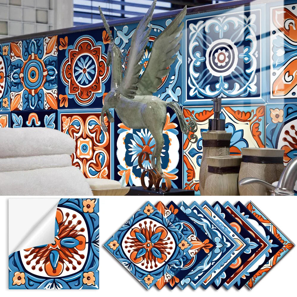 Home Decor Wall Stickers Kitchen Bathroom Refurbished Self-adhesive Paper Wall Stickers Wall Decoration Oasis Select TS346 10x10cm-10 pieces