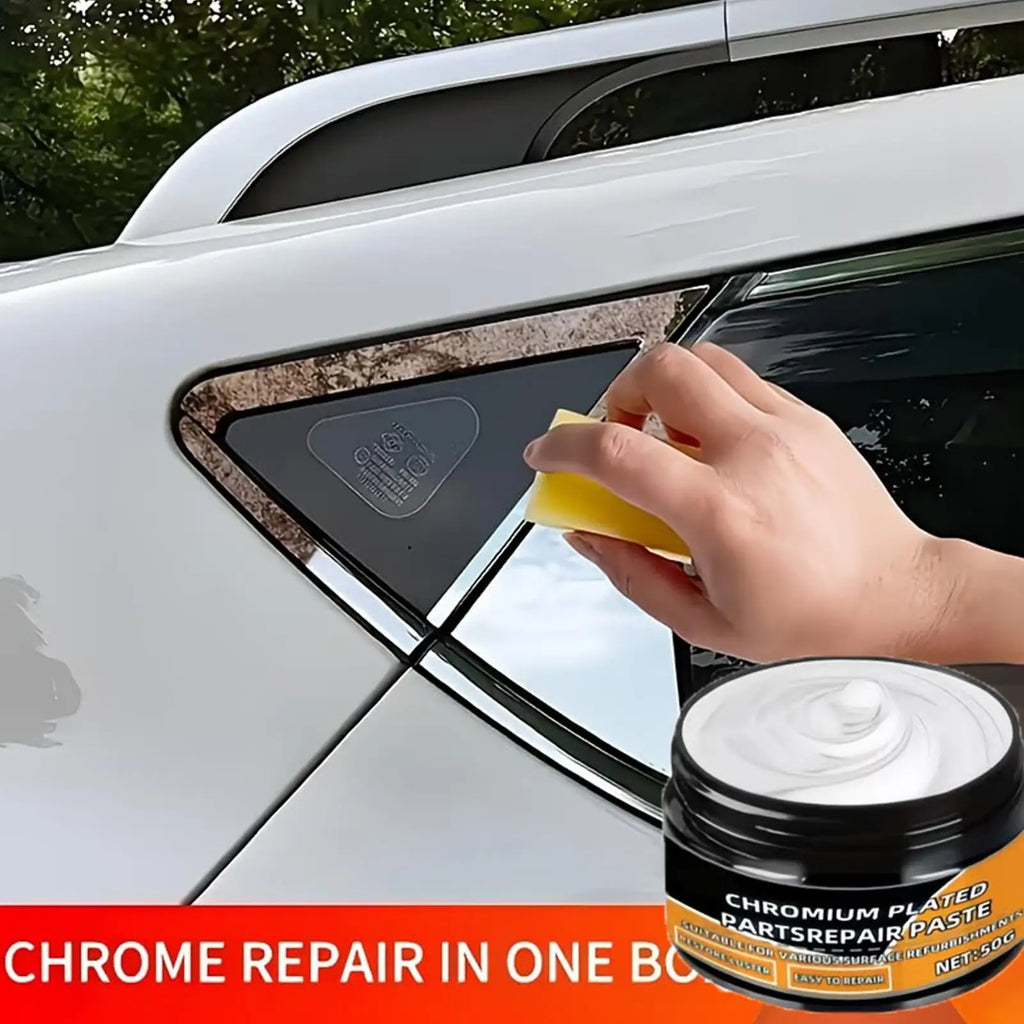 Chrome Polishing 50g Metal Repair Cream With Sponge Car Scratch Remover Metal Shine Renovation Compound Trim Removes Rust Oasis Select