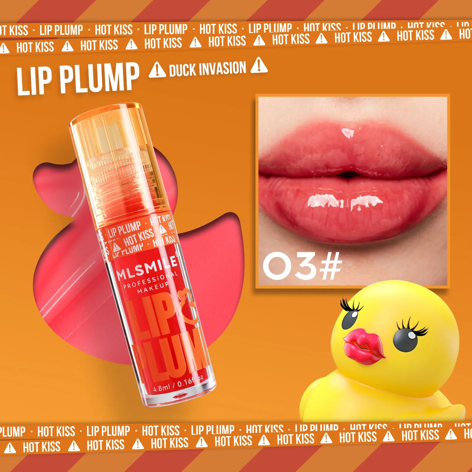 MLSMILE Mirror Lip Gloss Plumping Oil – Cute Duck, 4.8ml