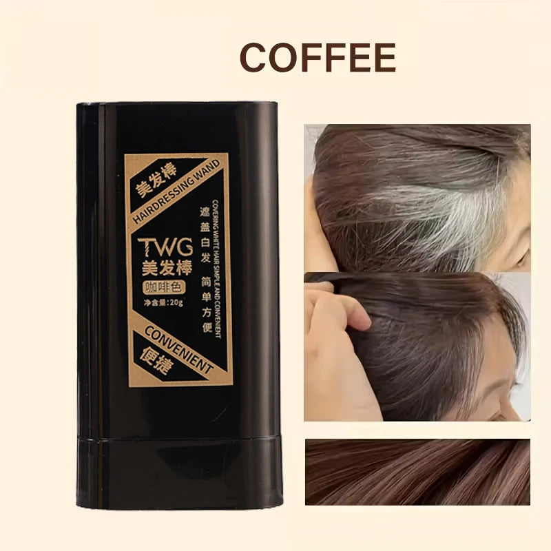Portable Hair Dye Stick – Waterproof Gray Hair Cover Hair Color Stick Oasis Select COFFEE
