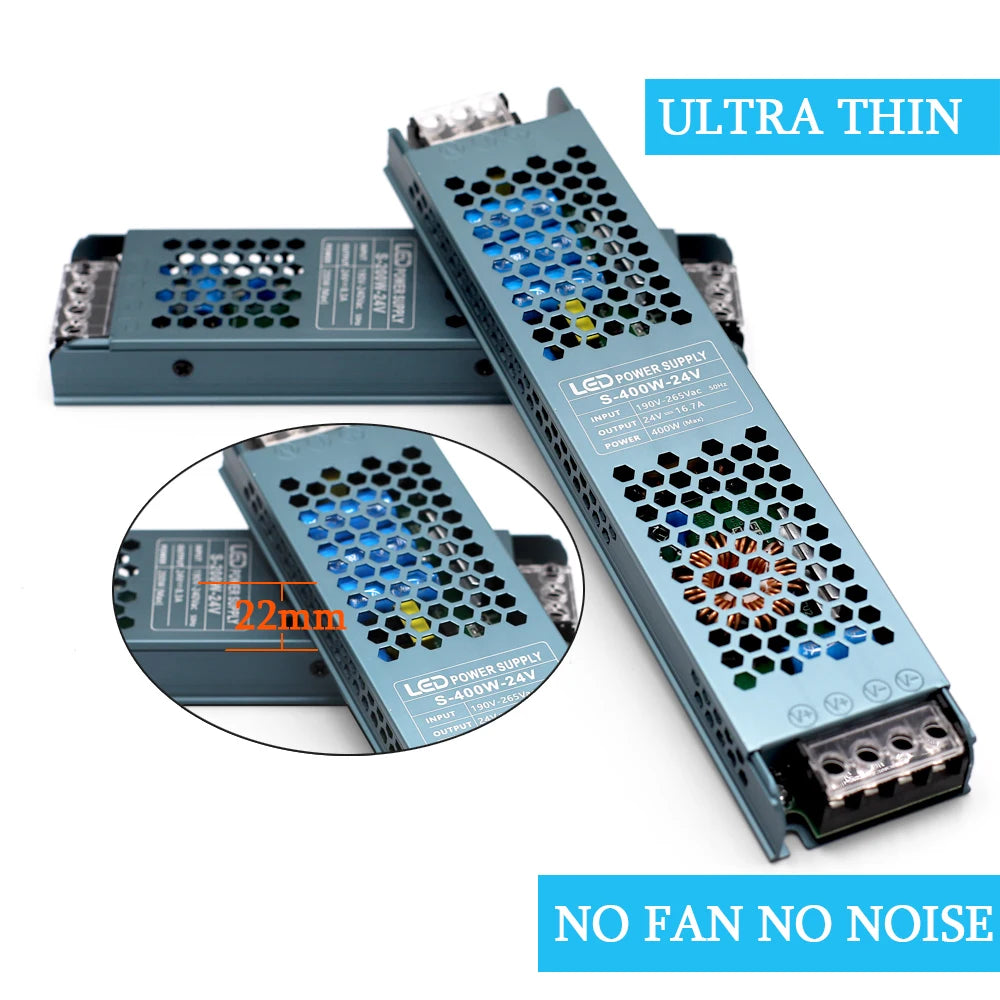 DC 12V 24V LED Power Supply AC190-240V Mute Lighting Transformers 60W 100W 200W 300W 400W LED Light Driver Power Adapter Oasis Select