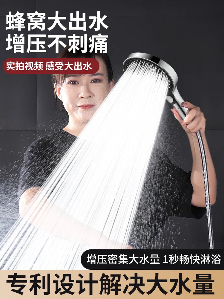 15CM High Pressure Big Panel Water Saving 3 Modes Shower Head With Filter Element Massage SPA Sprayer Bathroom Accessories Oasis Select