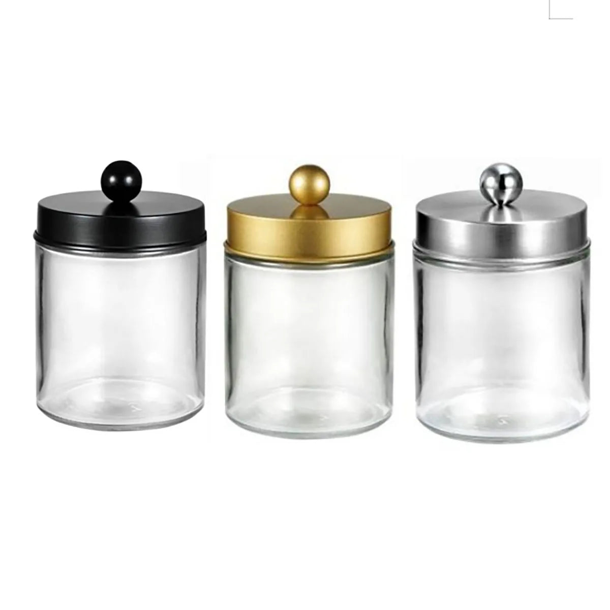 Bathroom Vanity Storage Organizer Set -- Farmhouse Decor Qtip Holder for Cotton Swabs,Makeup Sponges,Flossers,Paper Clips Oasis Select 3pcs