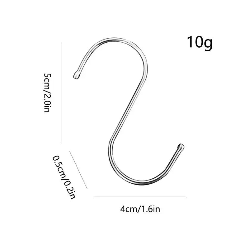 Stainless Steel S Hooks Multipurpose Stainless Steel Hooks Rust-Proof Hooks with Large Bearing Load Hangable Hooks for Bedroom Oasis Select