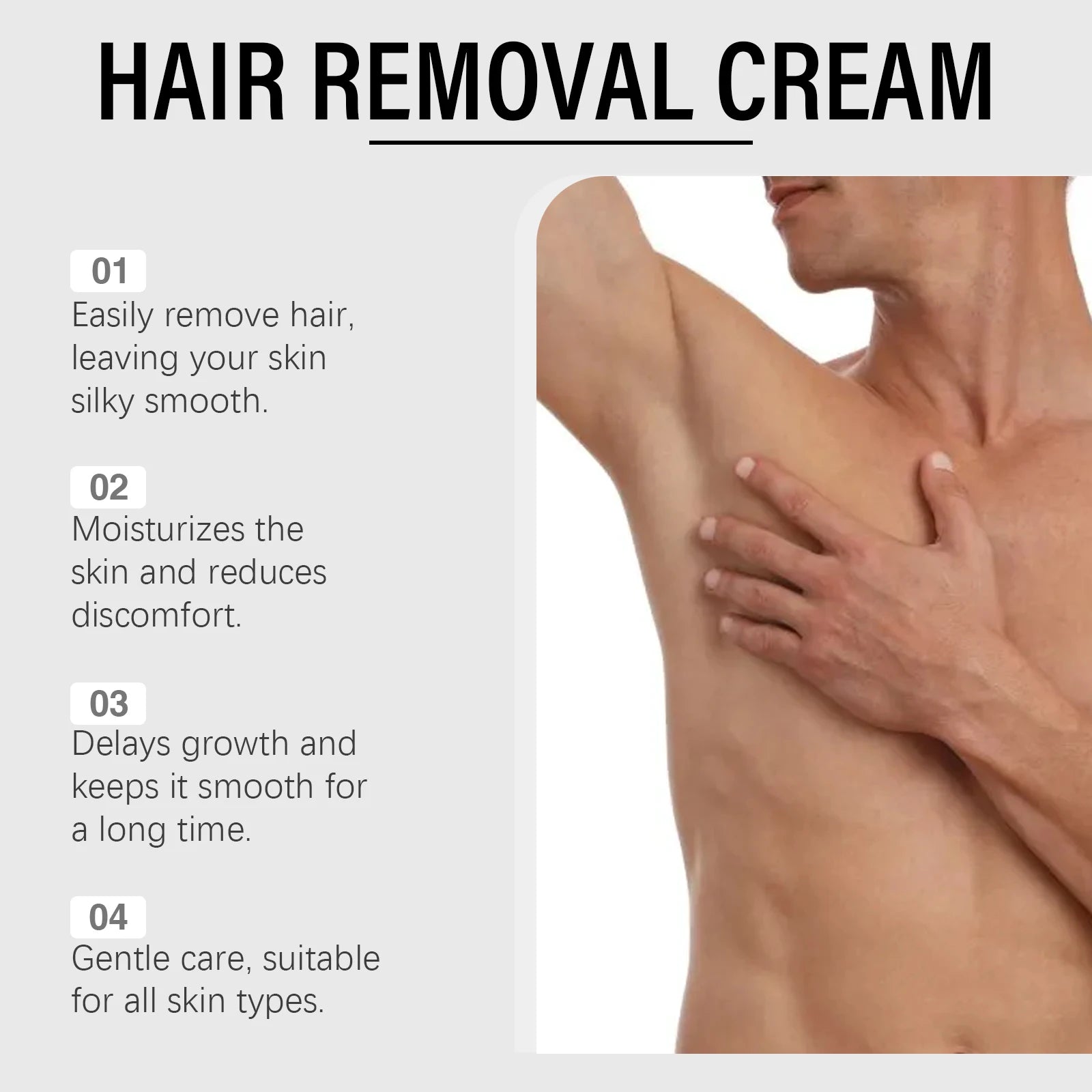 Avocado Man Hair Removal Cream Intimate Areas Painless Soothing Gentle Depilatory Cream Beard Hair Remover for Body Legs Armpits Oasis Select
