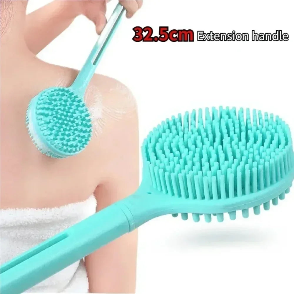 Silicone Long Handle Bath Brush Double-Sided Shower Exfoliating Brush Body Scrub Back Massage Brushes Bathroom Accessories Oasis Select Default Title