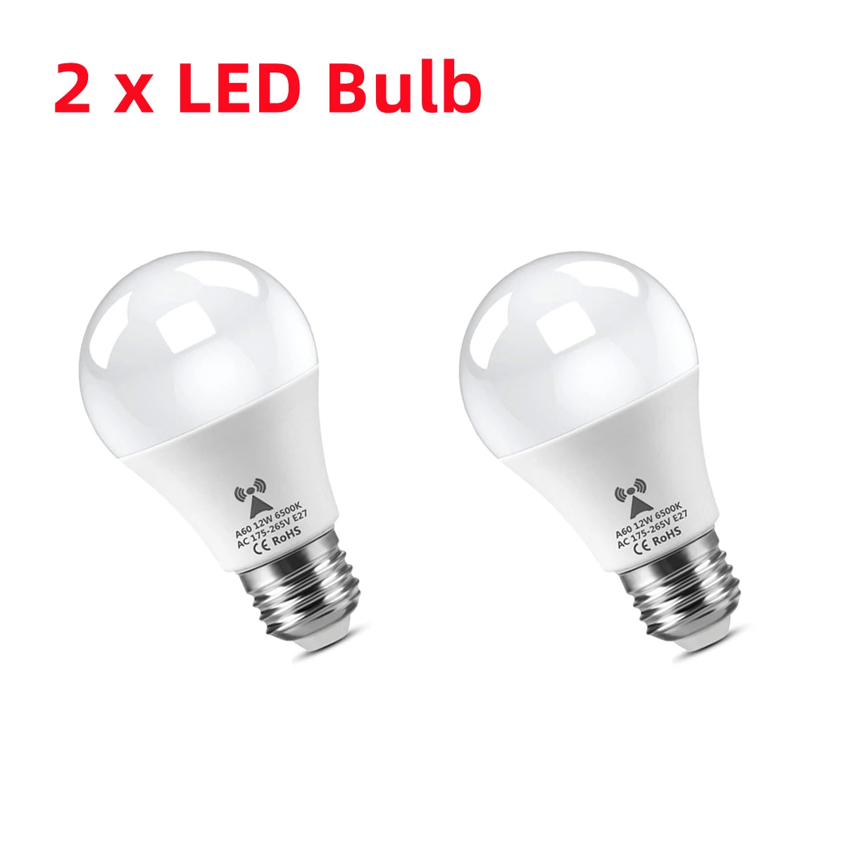 2-10Piece E27 Radar Induction LED Bulb 220V Radar Motion Activated Lamp Auto ON/OFF Built-in Radar/Light Sensors For Patio Stair Oasis Select 2PCS LED Bulb 12w