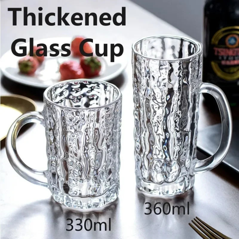High-capacity Glass Beer Cup Milk Coffee Juice Water Cup Barware Drinkware for Home Party Bar Karaoke Transparent Durable Cup Oasis Select