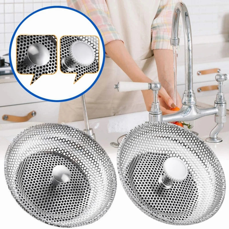 Waste Plug Sink Strainer Stainless Steel Basin Drain Filter Shower Floor Sewer Mesh Hair Catcher Kitchen Bathroom Accessories Oasis Select