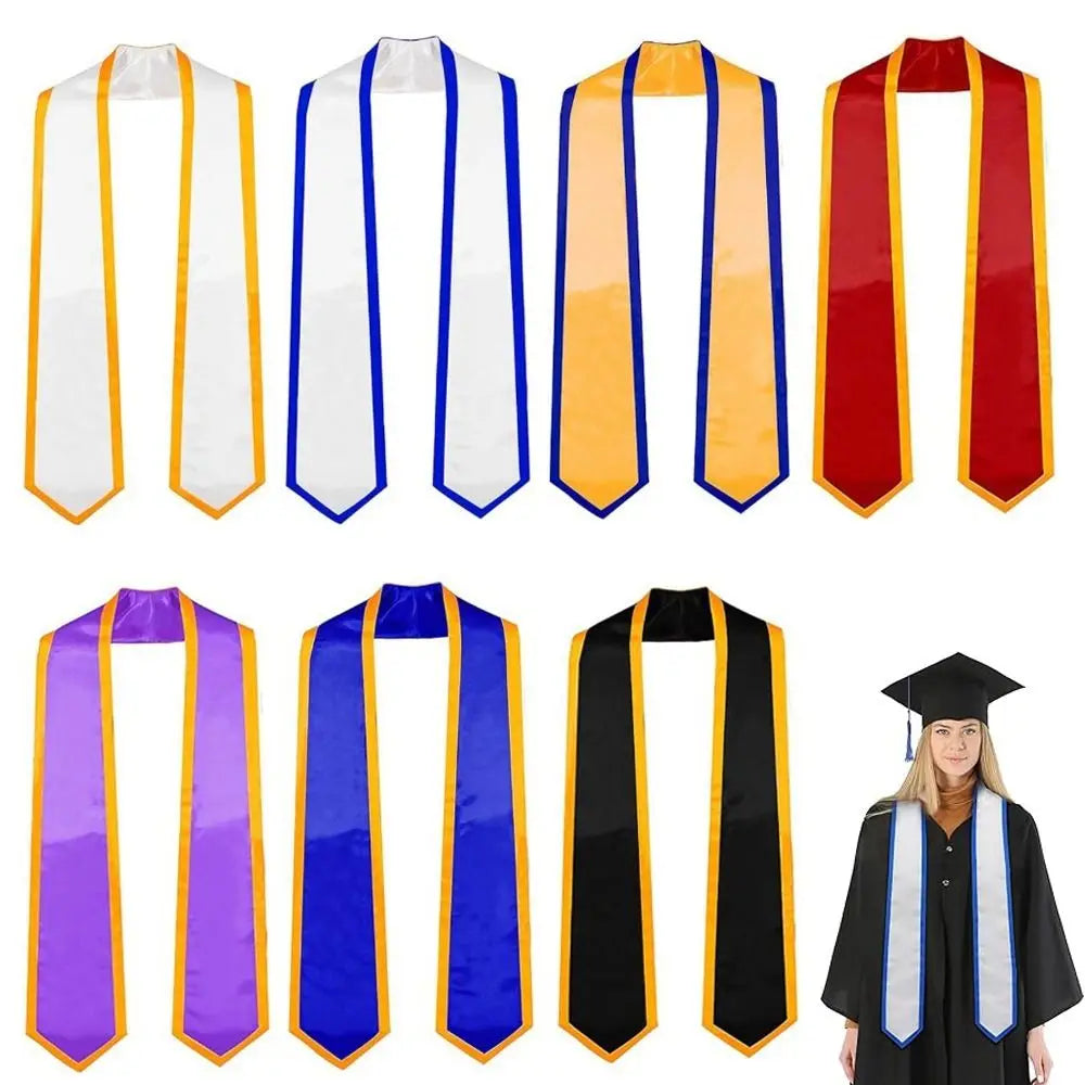 Satin Graduation Honor Stole – Double Layer Unisex Sash