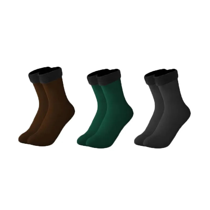 1/2/3pairs Snow Socks Middle Tube Solid Winter Plus Velvet Thick Keep Warm And Cold Socks Comfortable Mens Womens Floor Socks Oasis Select mix 3pairs