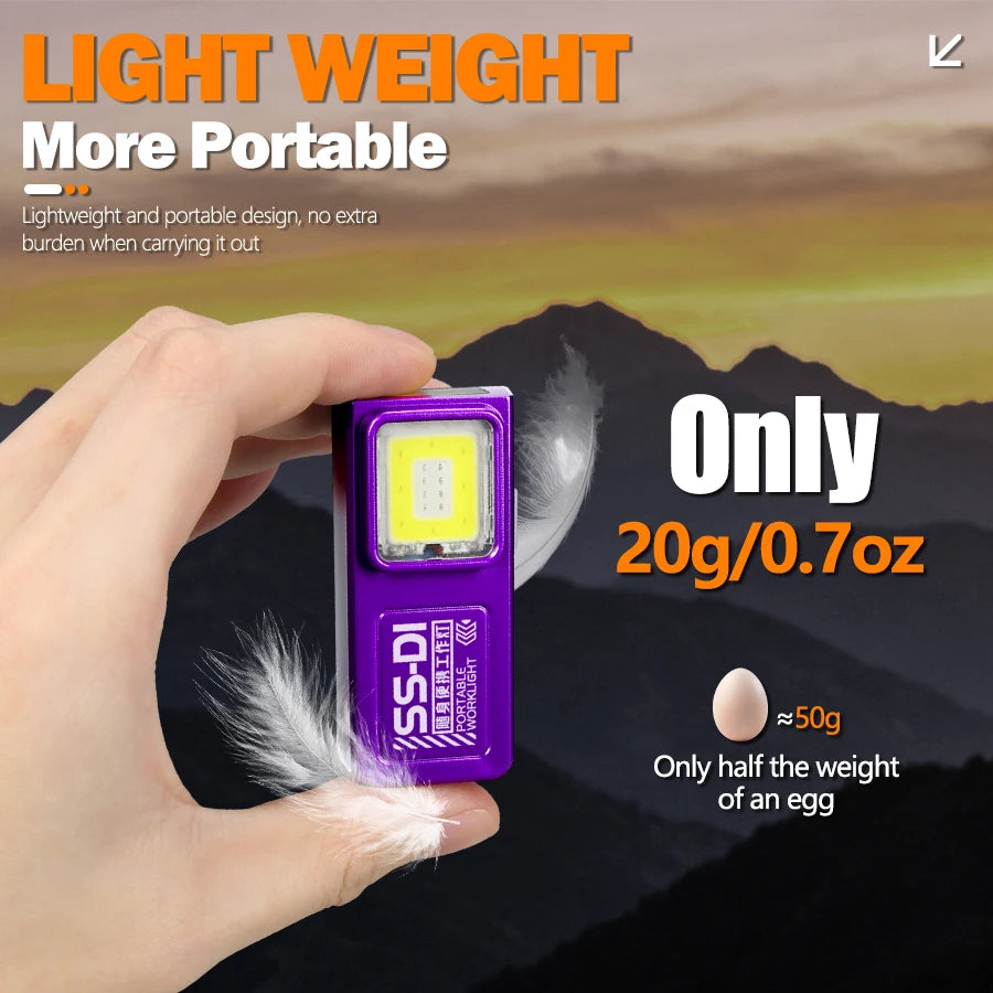 LED COB Mini Flashlight Rechargeable Lamp Torch Portable Working Light with Magnet Waterproof Outdoor Emergency Camping Lantern Oasis Select