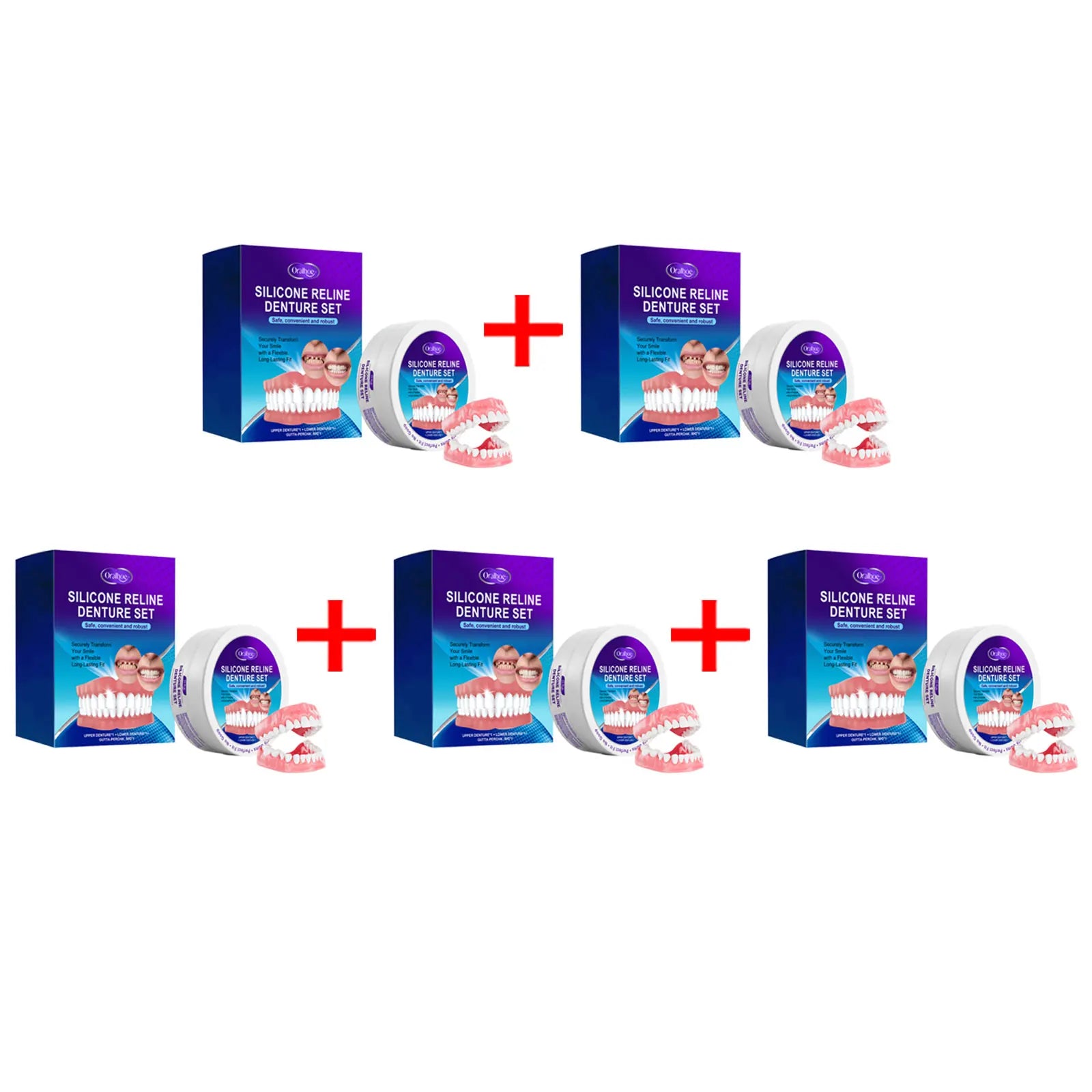 Silicone Temporary Denture Kit – Adjustable False Teeth Smile Temporary Denture Kit Oasis Select 5sets boxed